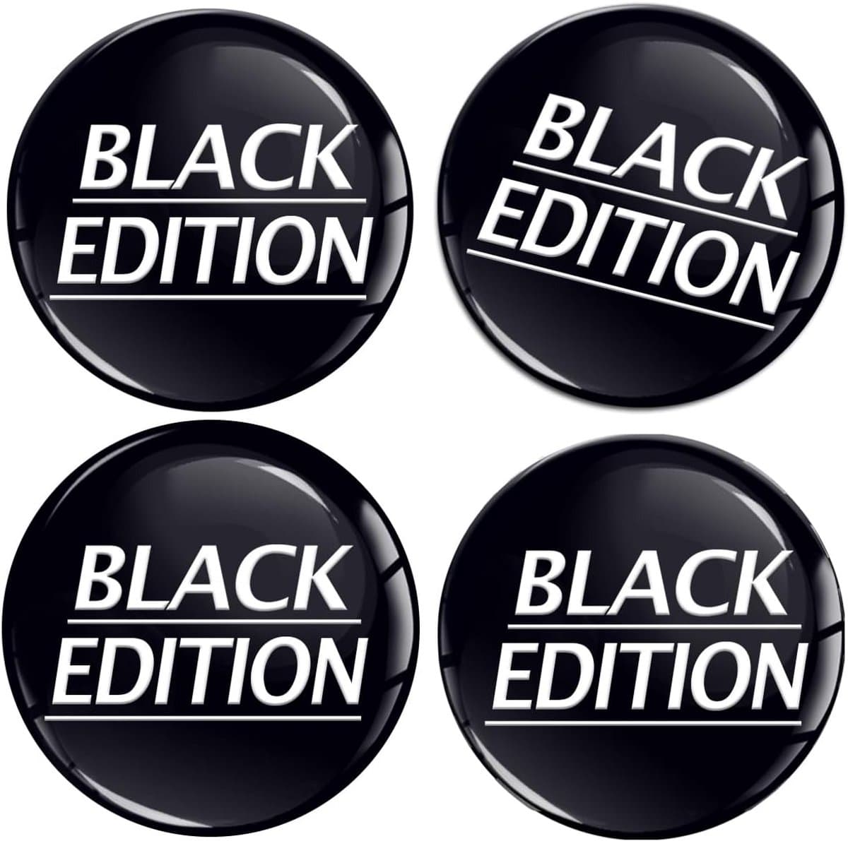 4 Stuks Wielnaafdoppen Stickers 60mm Zwart