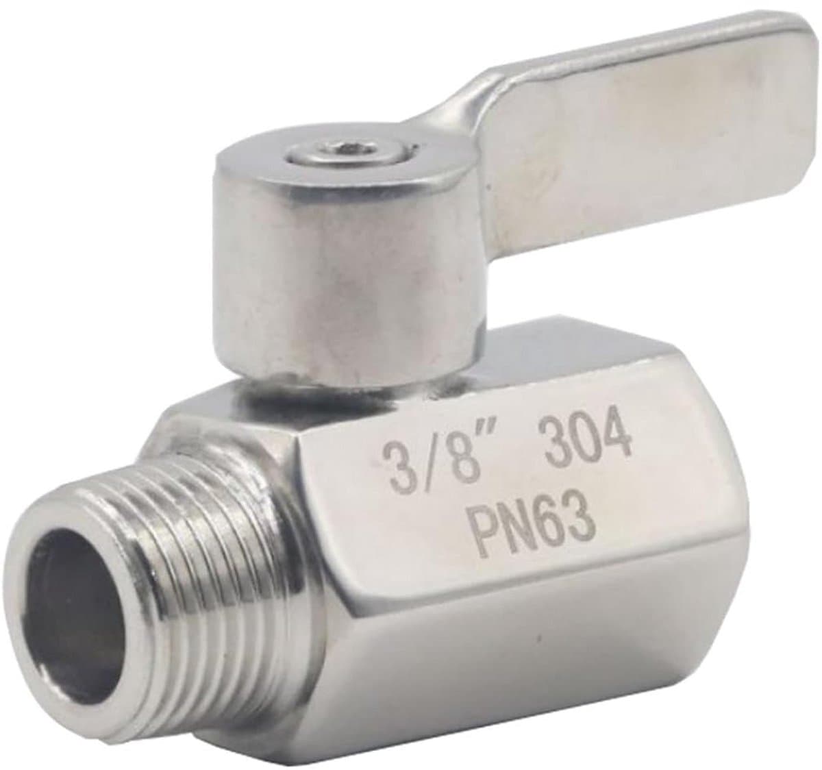 Rvs Mini Kogelkraan DN10 3/8 inch NPT Schroefdraad Afsluiter