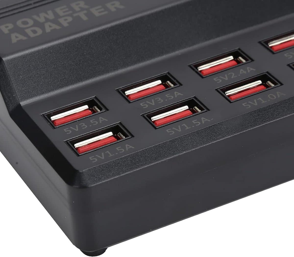 10-Poorts USB Laadstation met Snelle Oplaadfuntie voor Telefoons en Tablets