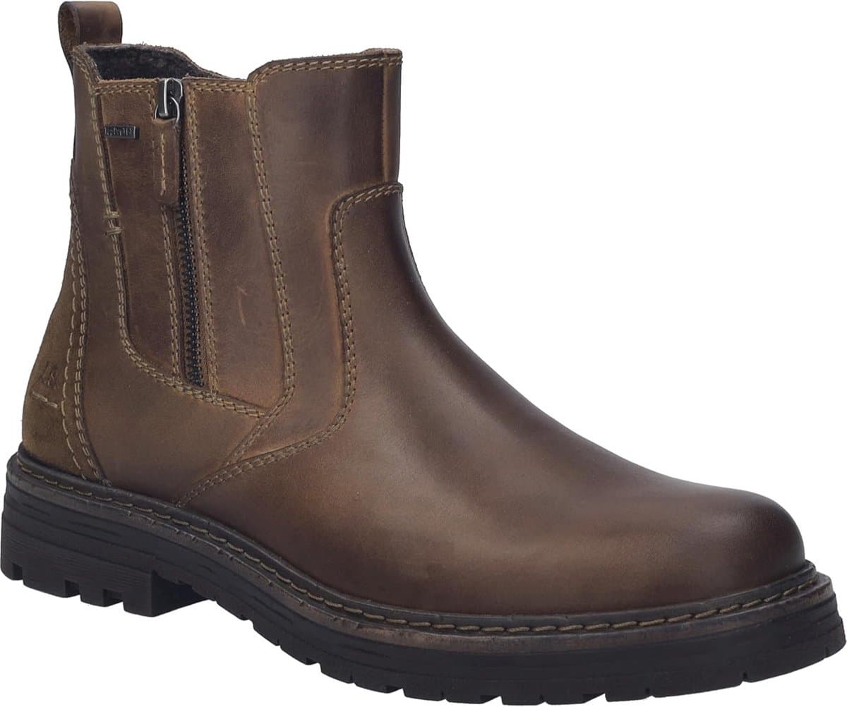 Leren Heren Enkellaars Waterdicht met Rits - Outdoor en Casual