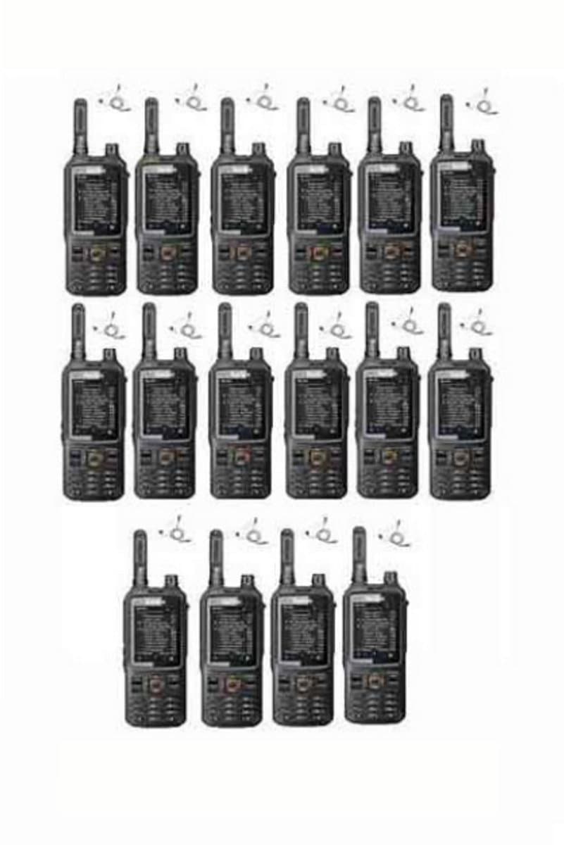 Set van 16 Inrico T320 V2 4G LTE Zello Portofoon, GPS, Wifi met beveiliging oortje