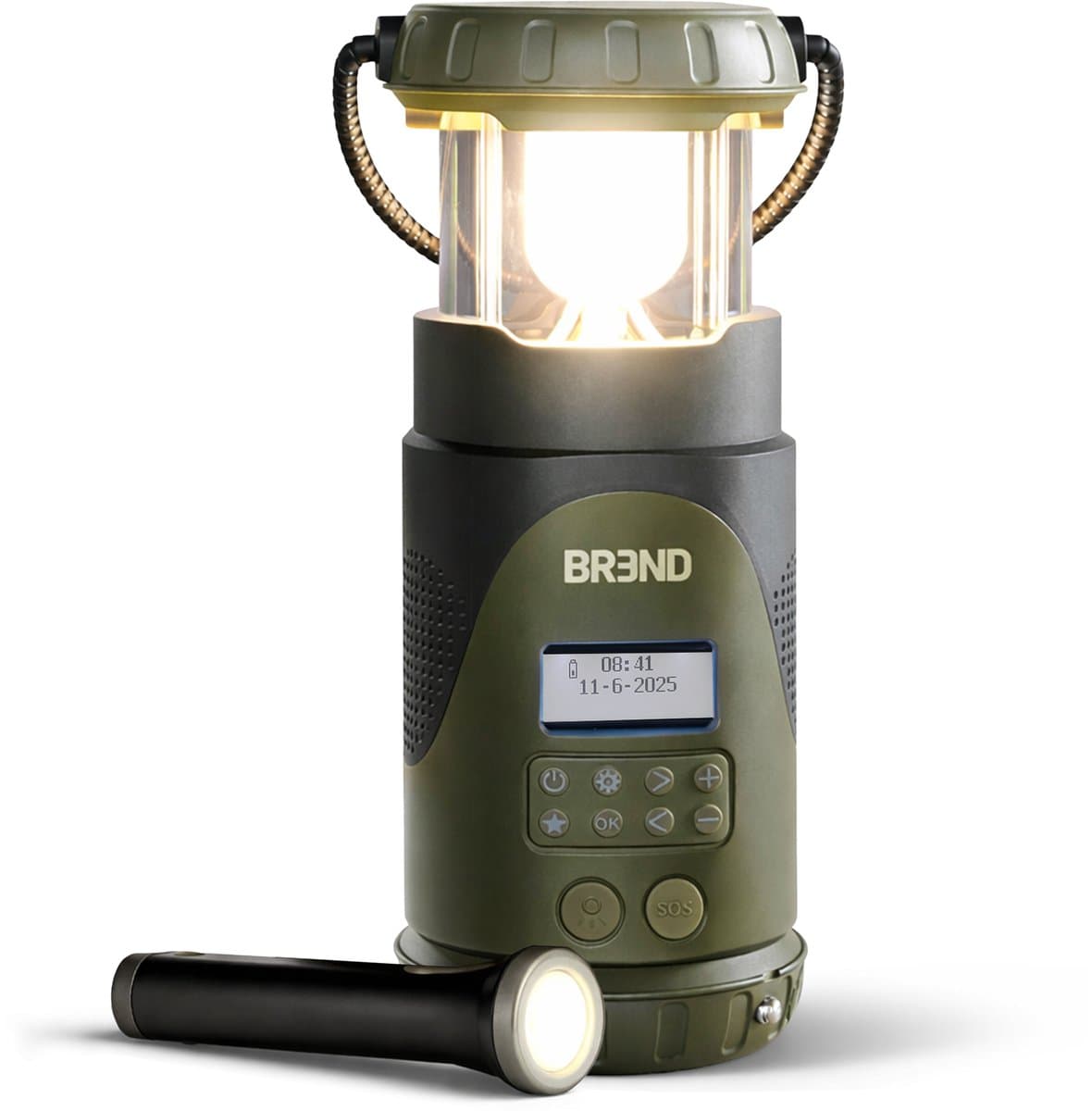 Noodradio met Lantaarn en Afneembare Zaklamp - FM/ DAB+ Radio - Bluetooth - USB-C - Powerbank - Waterdicht - SOS-functie - BREND BR-2245