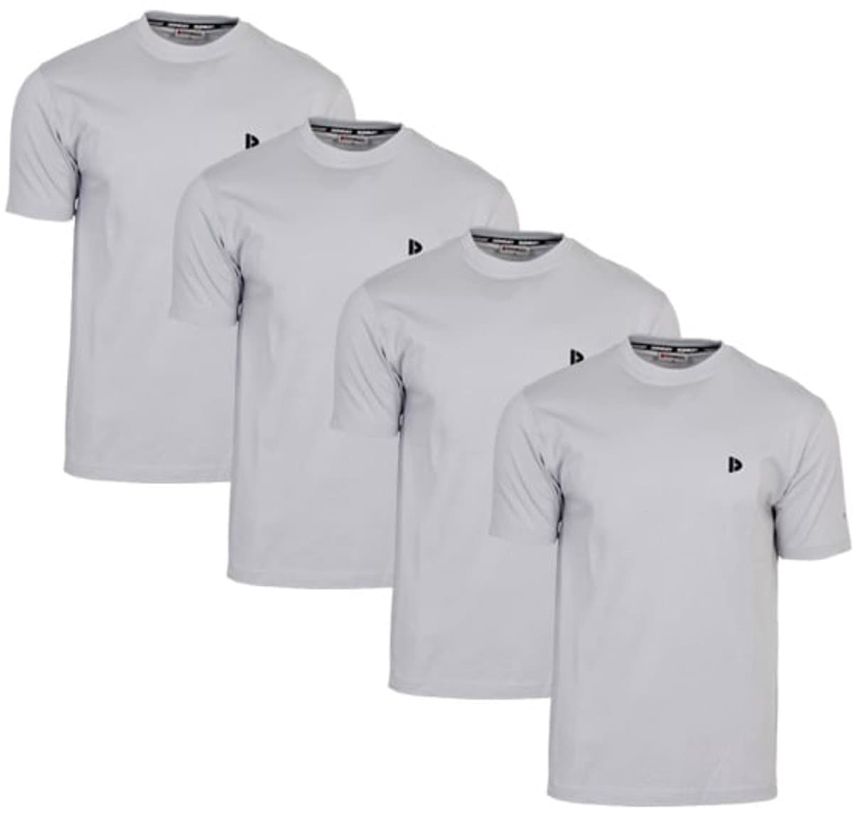 4-Pack Donnay - T-shirt (Vince) - Sportshirt - Heren - Light Grey (344) - maat XL