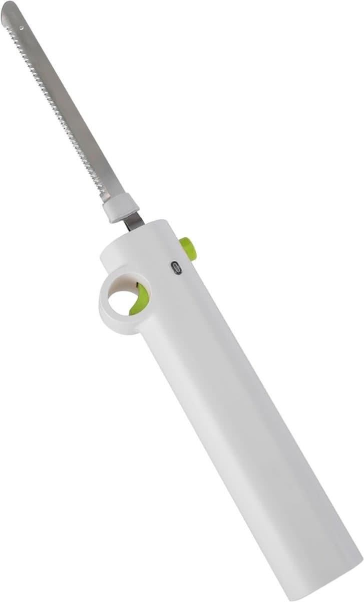 AMA® Elektrisch Broodmes - Broodsnijder - Vleesmes - Draadloos - Vervangbare Messen - ‎33x11x7cm - Wit