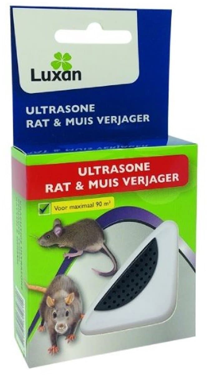 Luxan Ultrasone Muizen- en Rattenverjager (90 m²) - Effectieve Rattenverjager - Met gratis cheatsheet