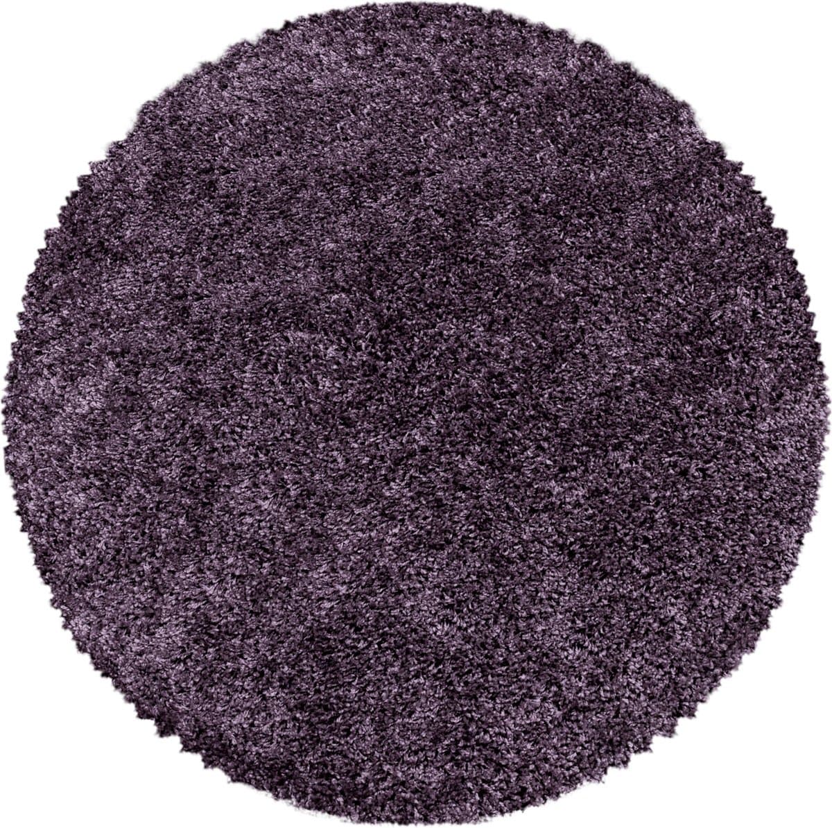 Monaco Soft Rond Shaggy Hoogpolig Vloerkleed Lila / Paars- 160 CM Ø