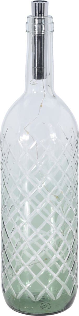 Fles glas met 10x LED groen