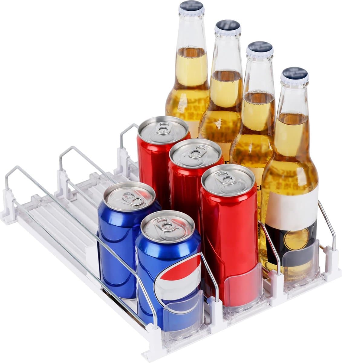 La'Moussawi ® Handige Automatische Koelkastorganizer voor Drankblikjes met Instelbare Breedte