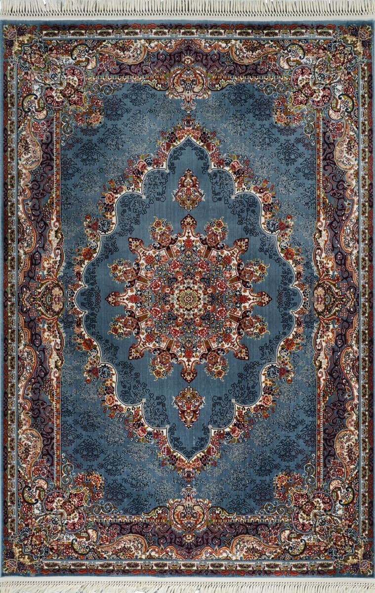 Isfahan Oosters Vloerkleed Klassiek Vintage Tapijt Blauw- 300x400 CM