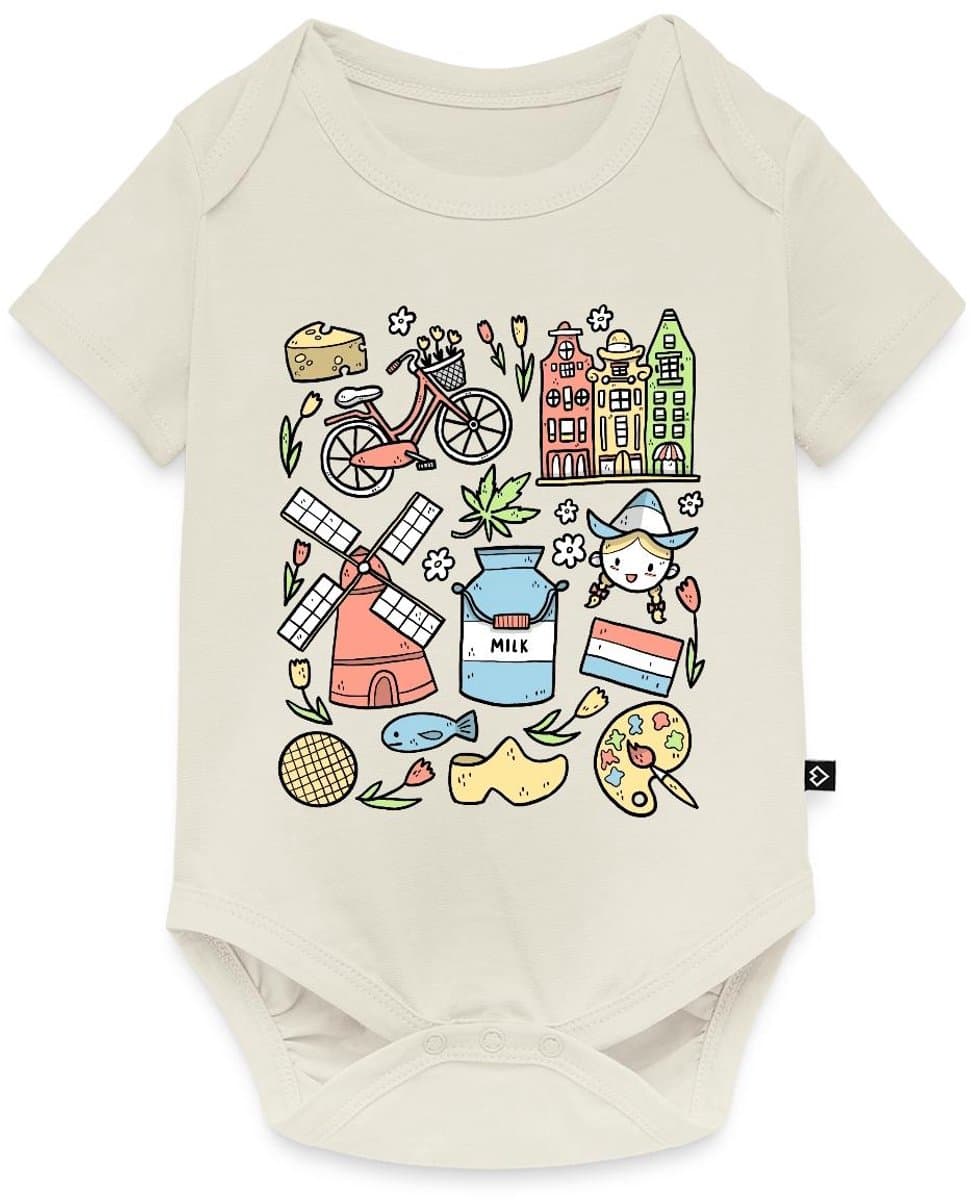 Nederland Holland Icons Baby Rompertje Met Korte Mouwen