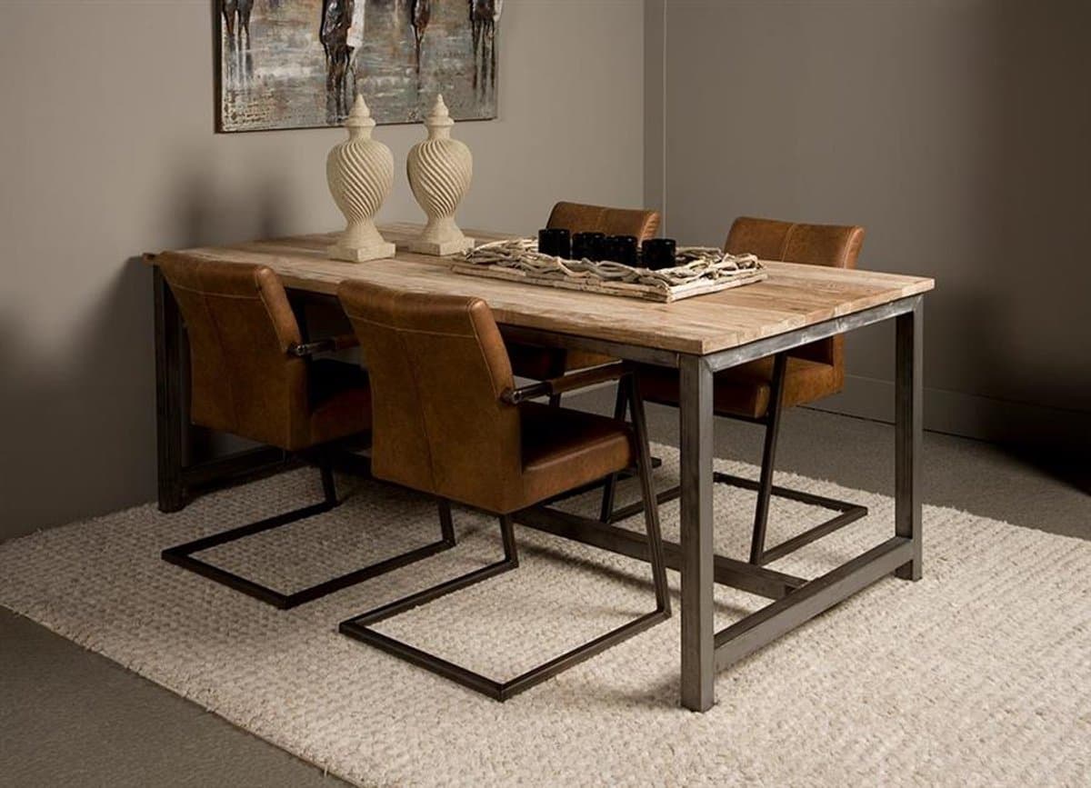 Tower Living Eettafel Venetie - Rechthoek Bruin Hout - 140x90x78cm
