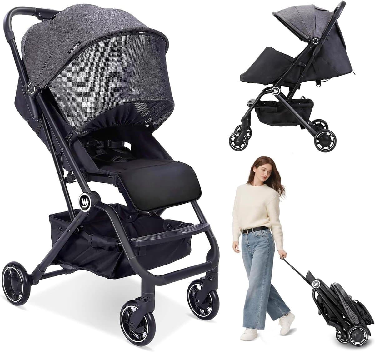 Lichtgewicht Kinderwagen - Compacte Reisbuggy - Reizen met baby - Opvouwbaar met één hand