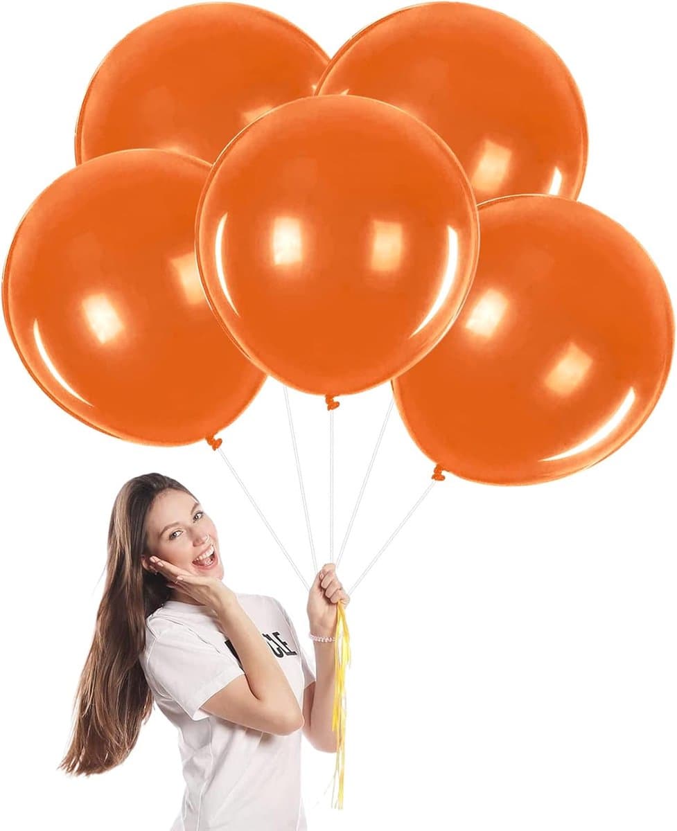 Grote ballonnen - Feest decoratie - Feestelijke versiering - Extra dik latex - 5 stuks 457 cm - Oranje