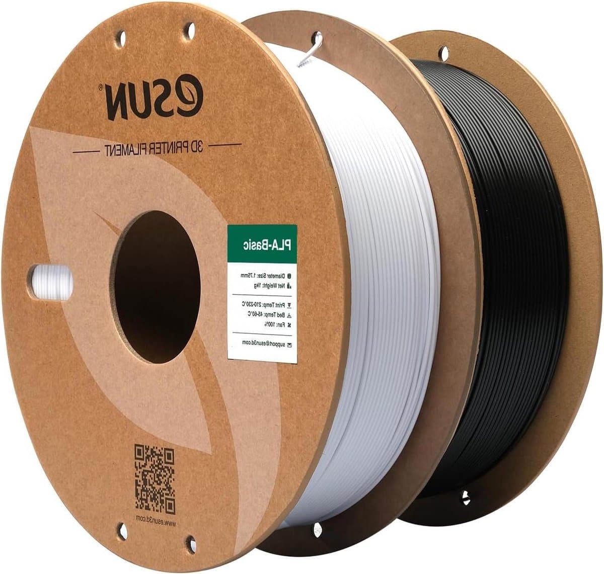 3D Printer Filament - PLA Basis - Snel Printen - Verbeterde Vloeibaarheid - 2KG - Wit Zwart