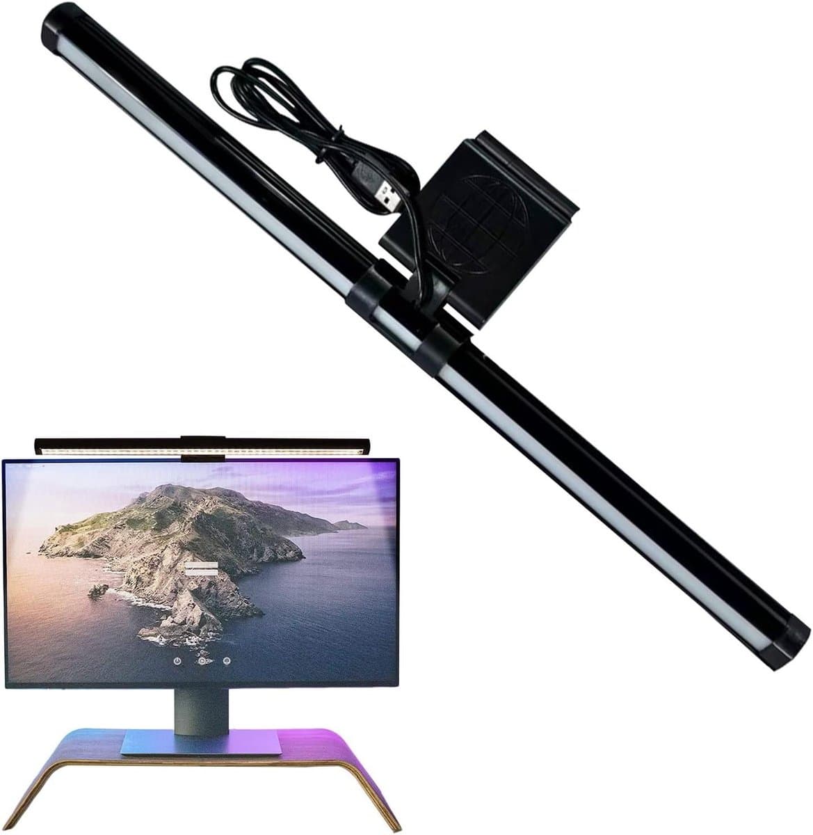 Monitor Lichtbalk - Schermverlichting Bureauverlichting - Oogvermoeidheid Verminderen - Asymmetrische Anti-Verblinding - 440 mm - Zwart