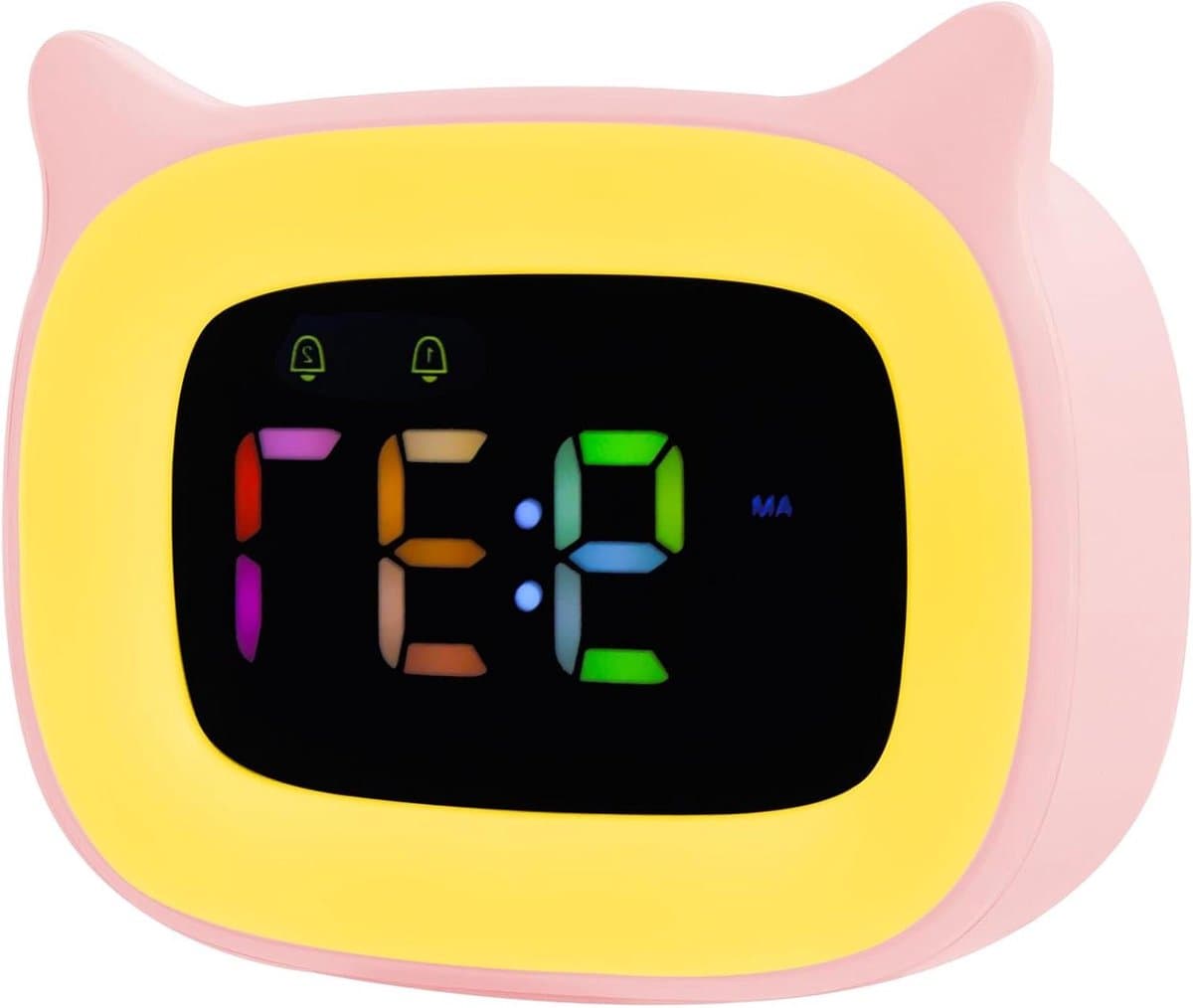 Kinder Wekker - Digitale Klok - Wakker Worden - Dubbele Alarm Functie - 11.5 cm x 9 cm - Roze