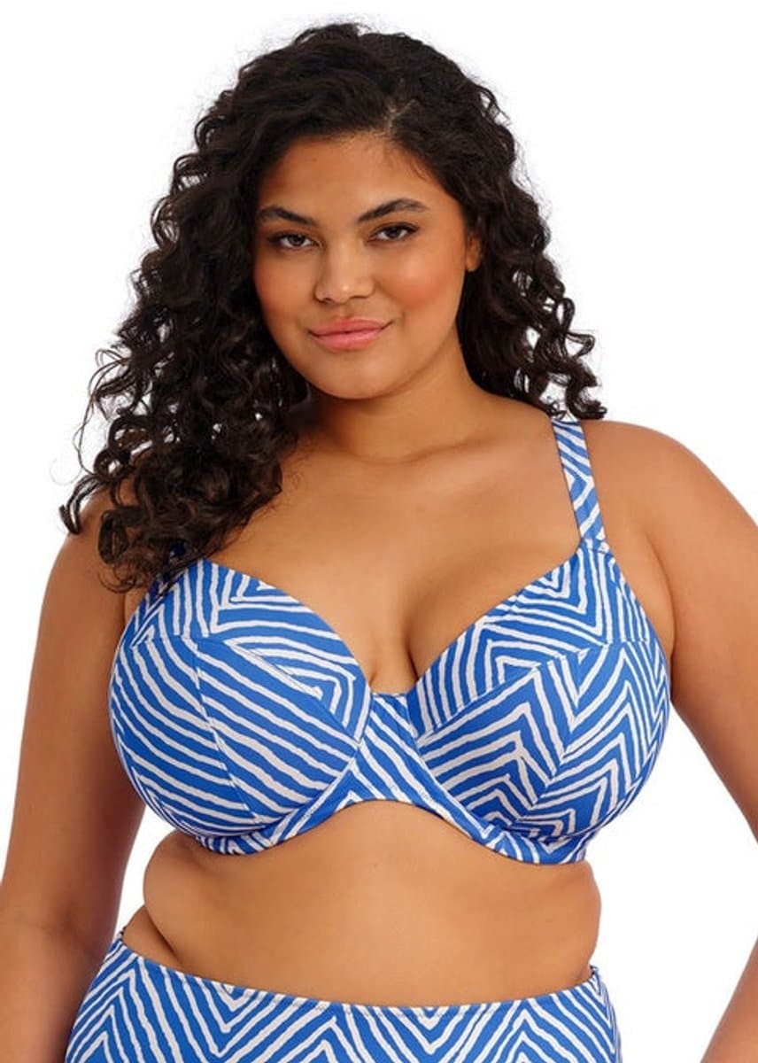 Elomi - Fiji Falls Bikini Top Ocean - maat 70H - Wit/Blauw