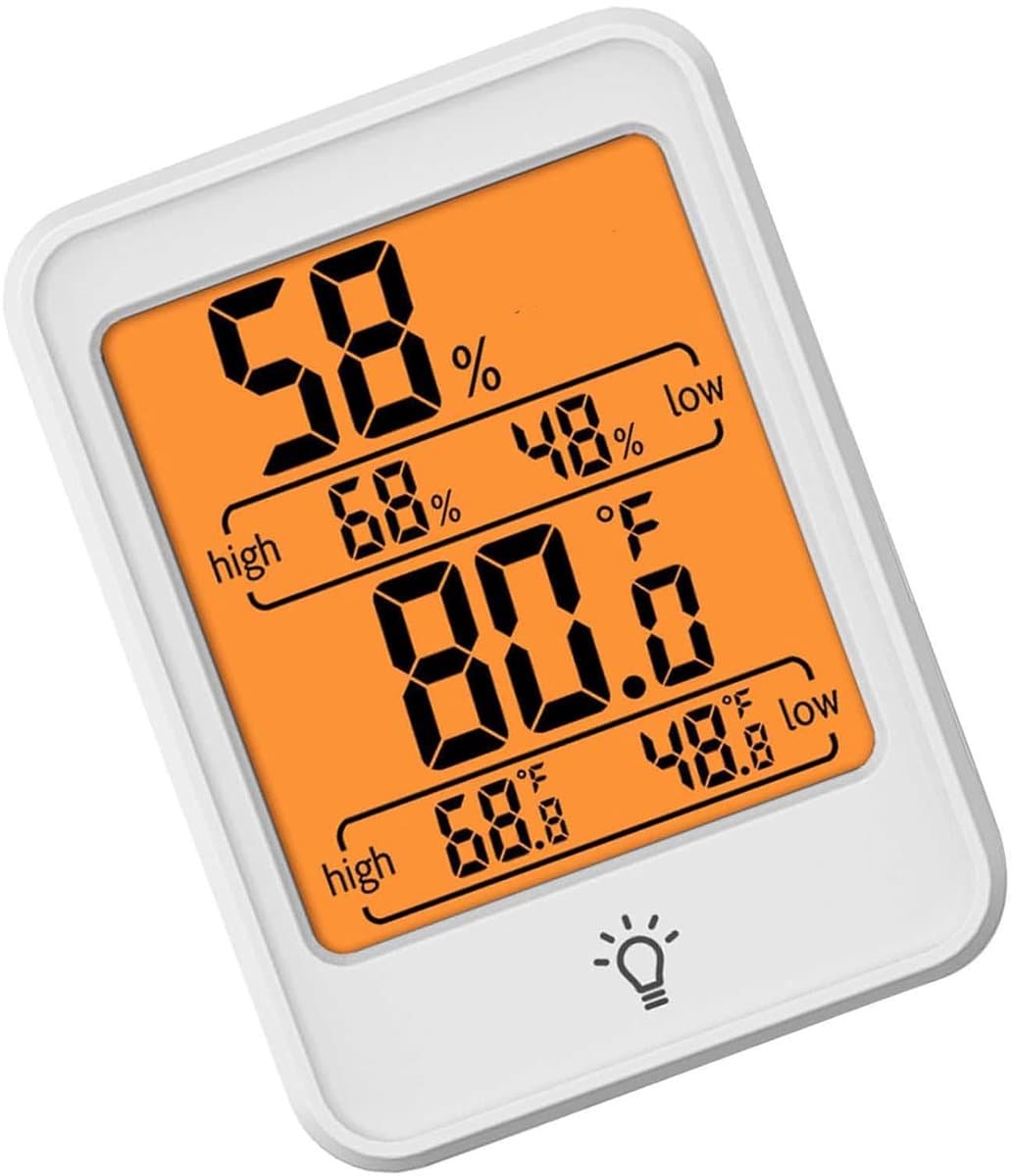 Digitale thermometer hygrometer - Binnenklimaat meter - Klimaat monitoren - Groot helder display - 80x59x23 mm - Wit