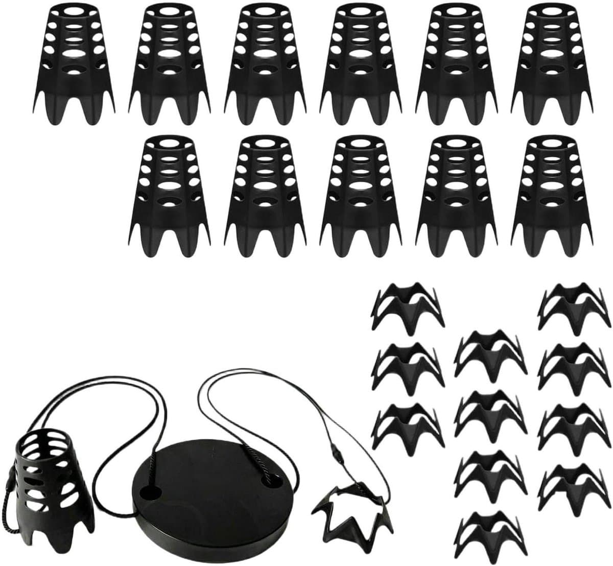 Golf Tees Set - Golf Trainingshulp - Slagen Oefenen - Duurzame ABS Materiaal - 12 Hoge 12 Korte - Zwart