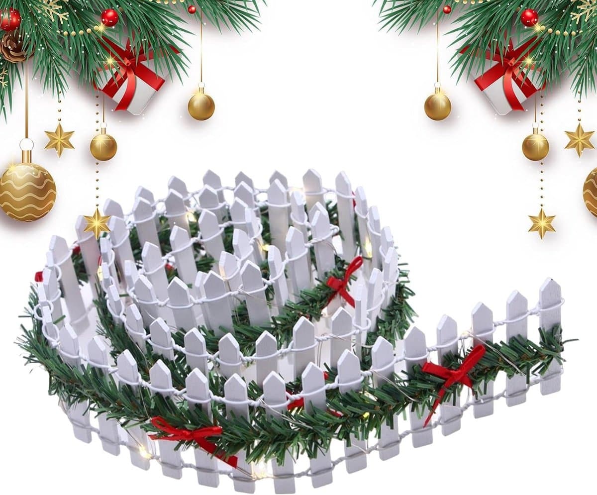 Kerst Hekwerk - Mini Dorp - Tuin Decoratie - Sfeerverhogend - 90 Cm - Wit