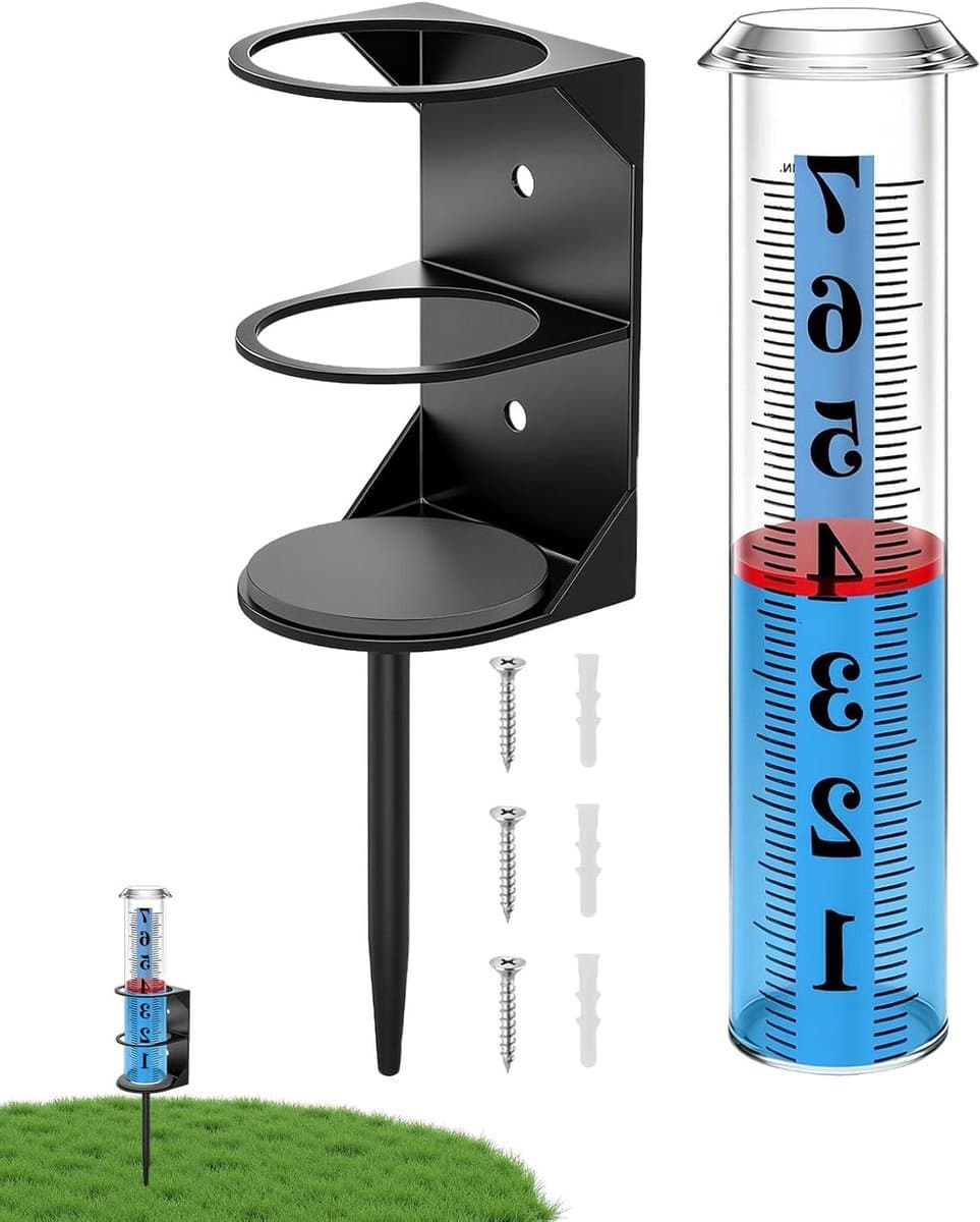 Regenmeter Tuin - Neerslagmeter Buiten - Weer Monitoren - Vorstbestendig Gietijzer - 25 x 10 x 10 cm - Transparant