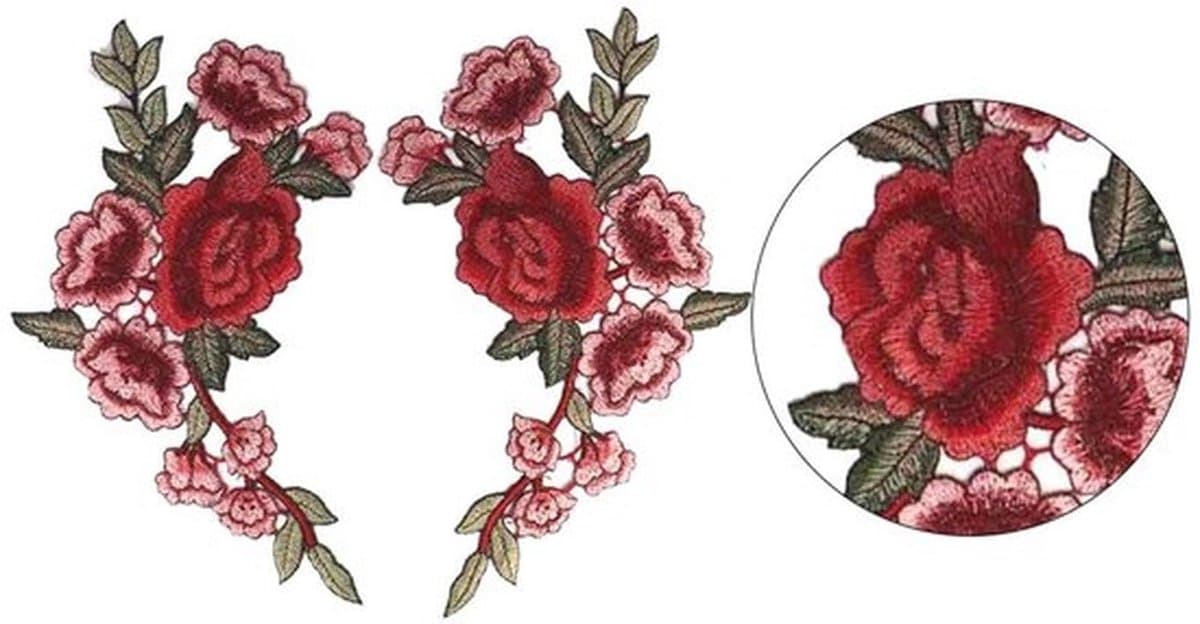 3D Bloemen Kant Borduurwerk Patches - Bloemenkant Applicaties - Kleding Decoratie - Handwerk - Creatief - Versiering - Geschikt voor Mode