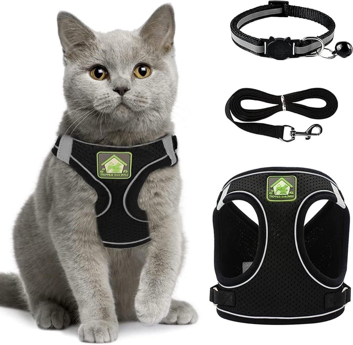 Kattenharnas - Veilig Tuigje - Buitenwandelingen - Ontsnappingsbestendig - Verstelbaar - Zwart