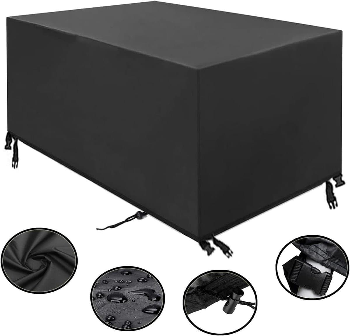 Tuinmeubelhoes - Terrashoes Beschermhoes - Meubels Beschermen - Waterdicht Oxford Stof - 270x200x70 cm - Zwart