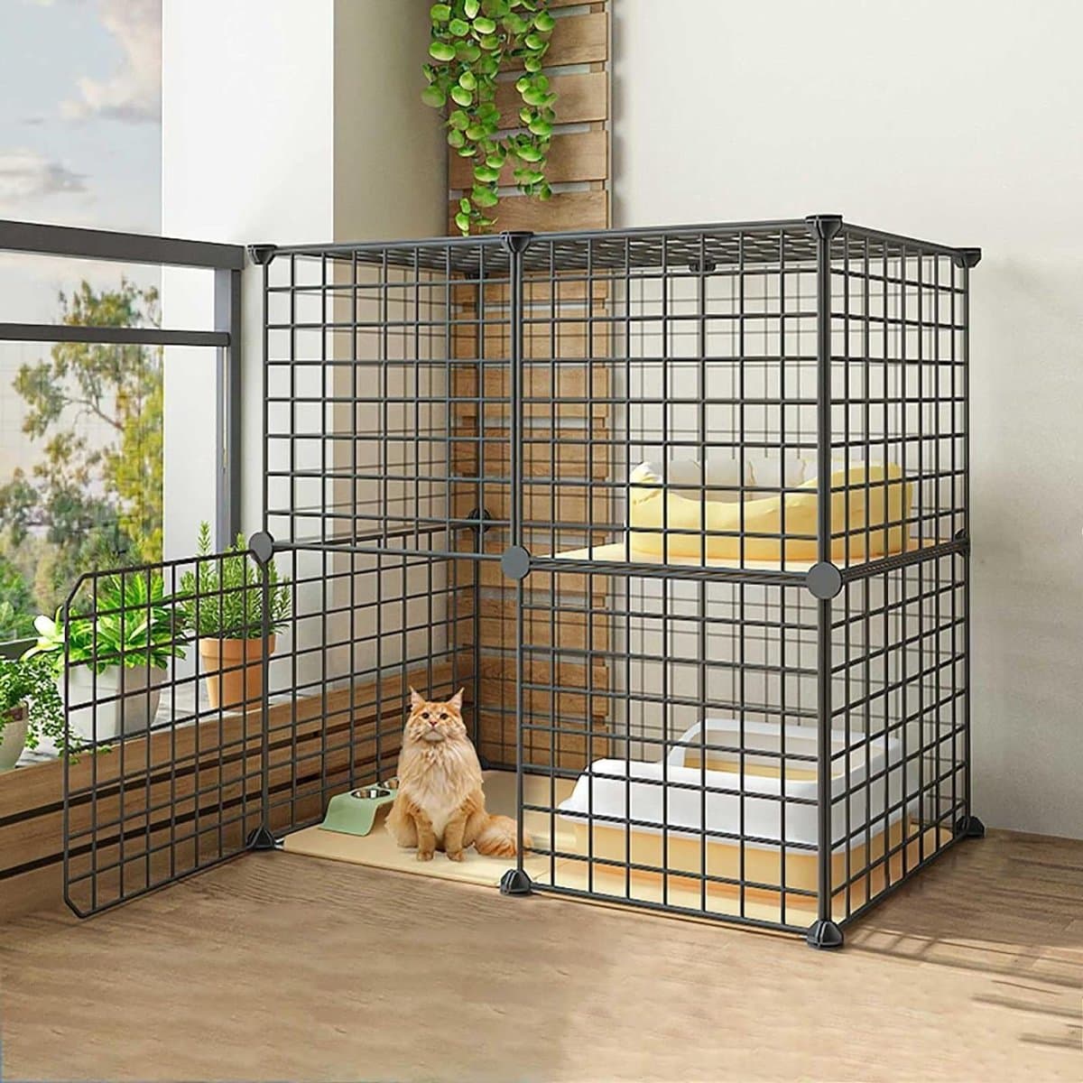 Kattenkooi - Dierenverblijf - Veilige Ruimte - Stabiele Constructie - 3 Lagen - Zwart