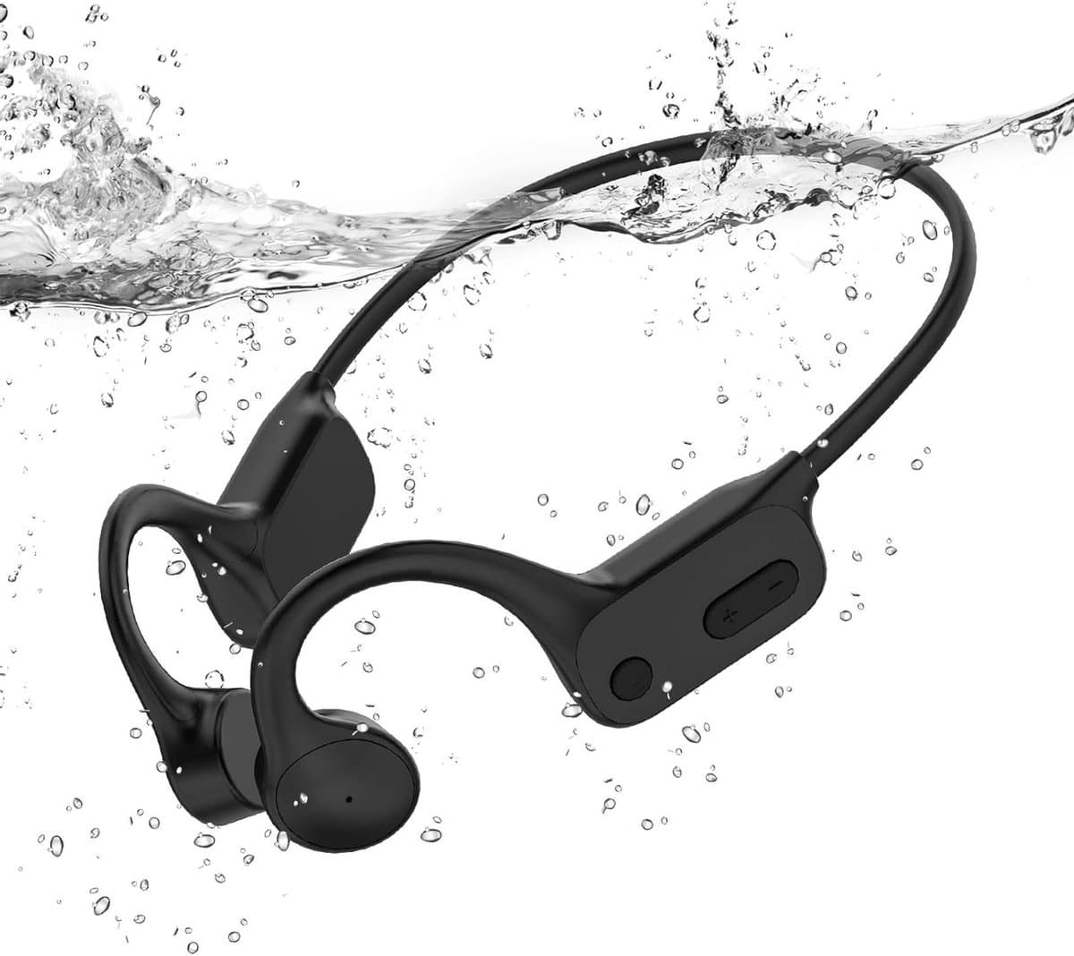 Zwemkoptelefoon - Waterdichte hoofdtelefoon - Muziek luisteren - Beengeleidingstechnologie - 32 GB opslag - Zwart