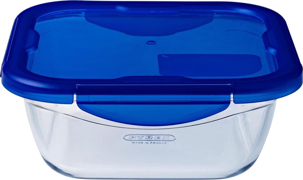 Pyrex - Cook & Go Schaal Vierkant met Deksel 0,8 liter - Transparant