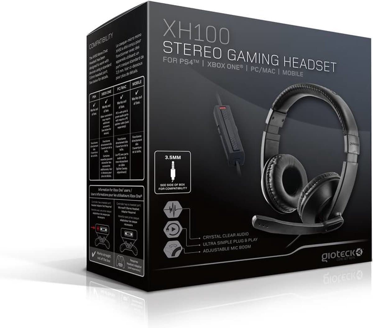 Gioteck XH-100 - Gaming Headset - PS4 + Xbox One + PC + MAC