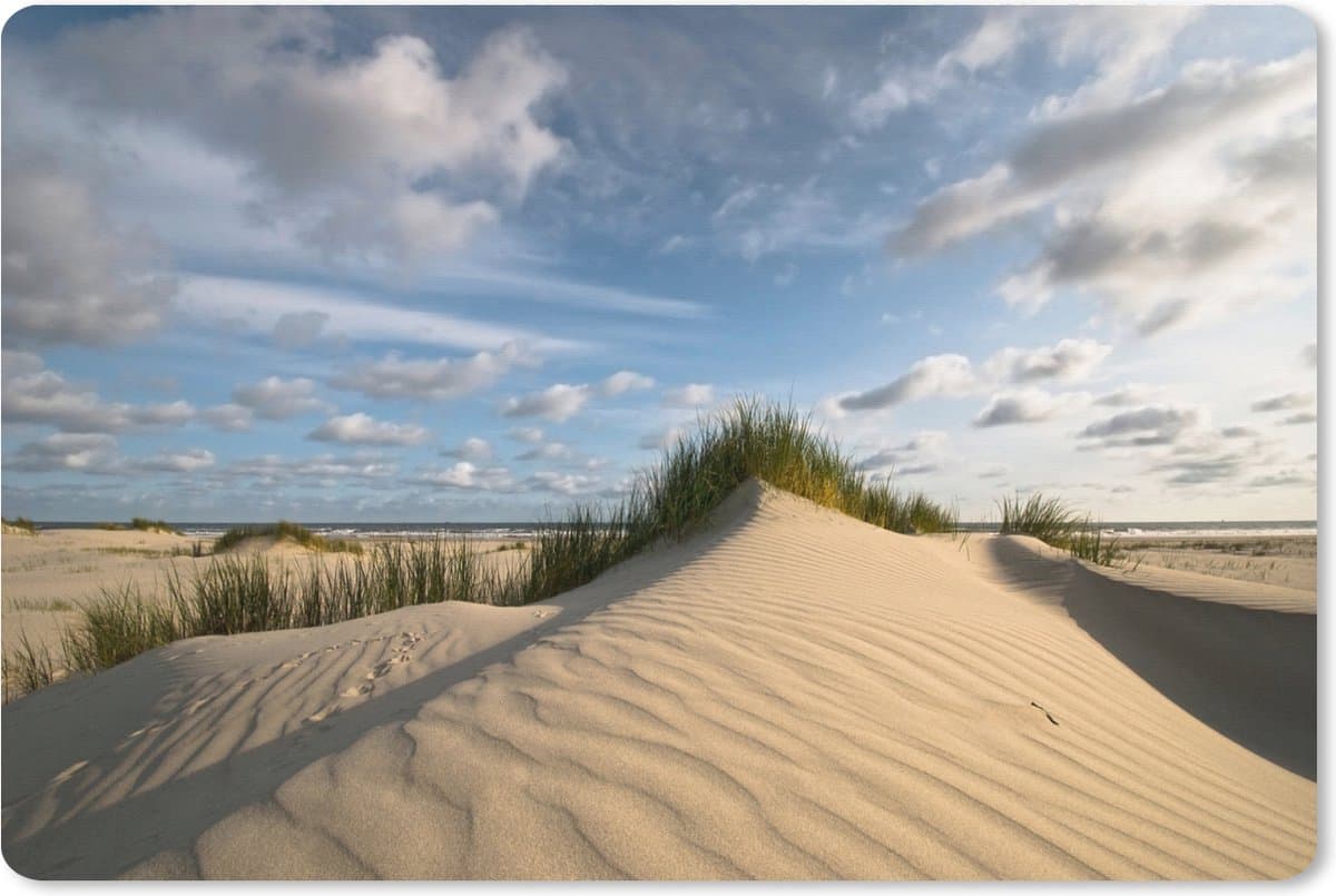 Muismat XXL 120x80 cm - Bureau onderlegger - Bureau mat Strand - Zand - Nederland - Bureaumat - Gaming mousepad xl - Bureaulegger groot - Computer deskmat