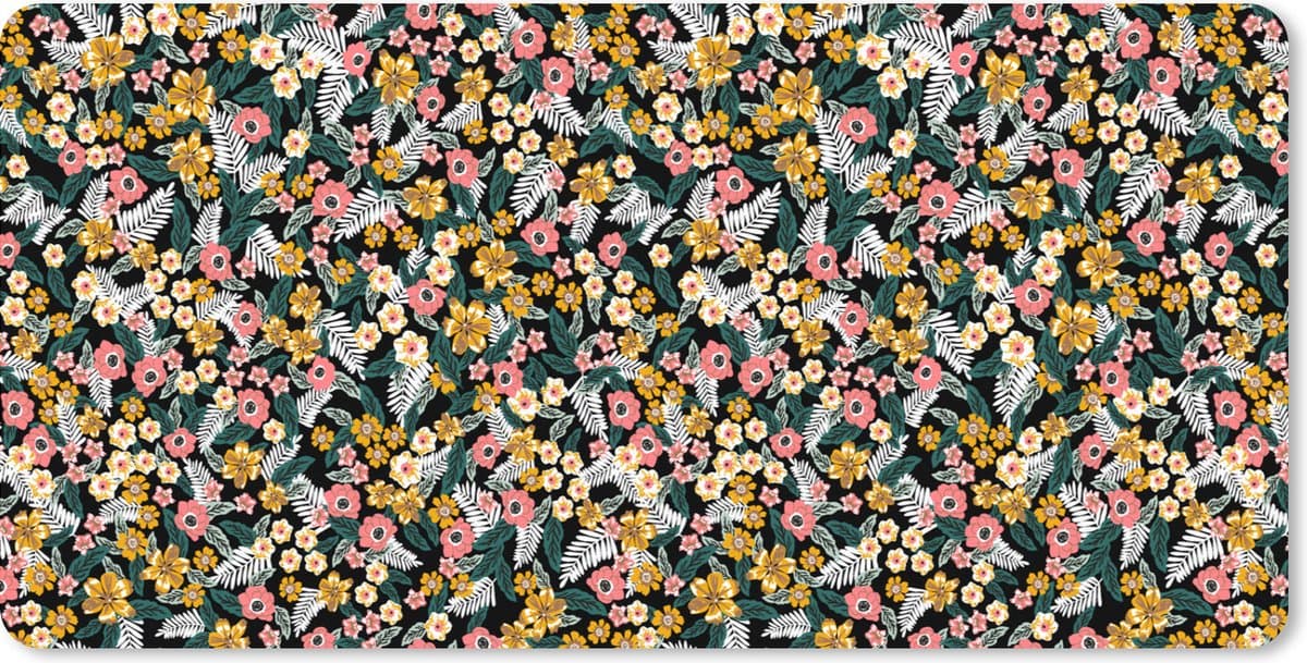 Muismat XXL 100x50 cm - Bureau onderlegger - Bureau mat Bloemen - Regenboog - Patronen - Bureaumat - Gaming mousepad xl - Bureaulegger groot - Computer deskmat