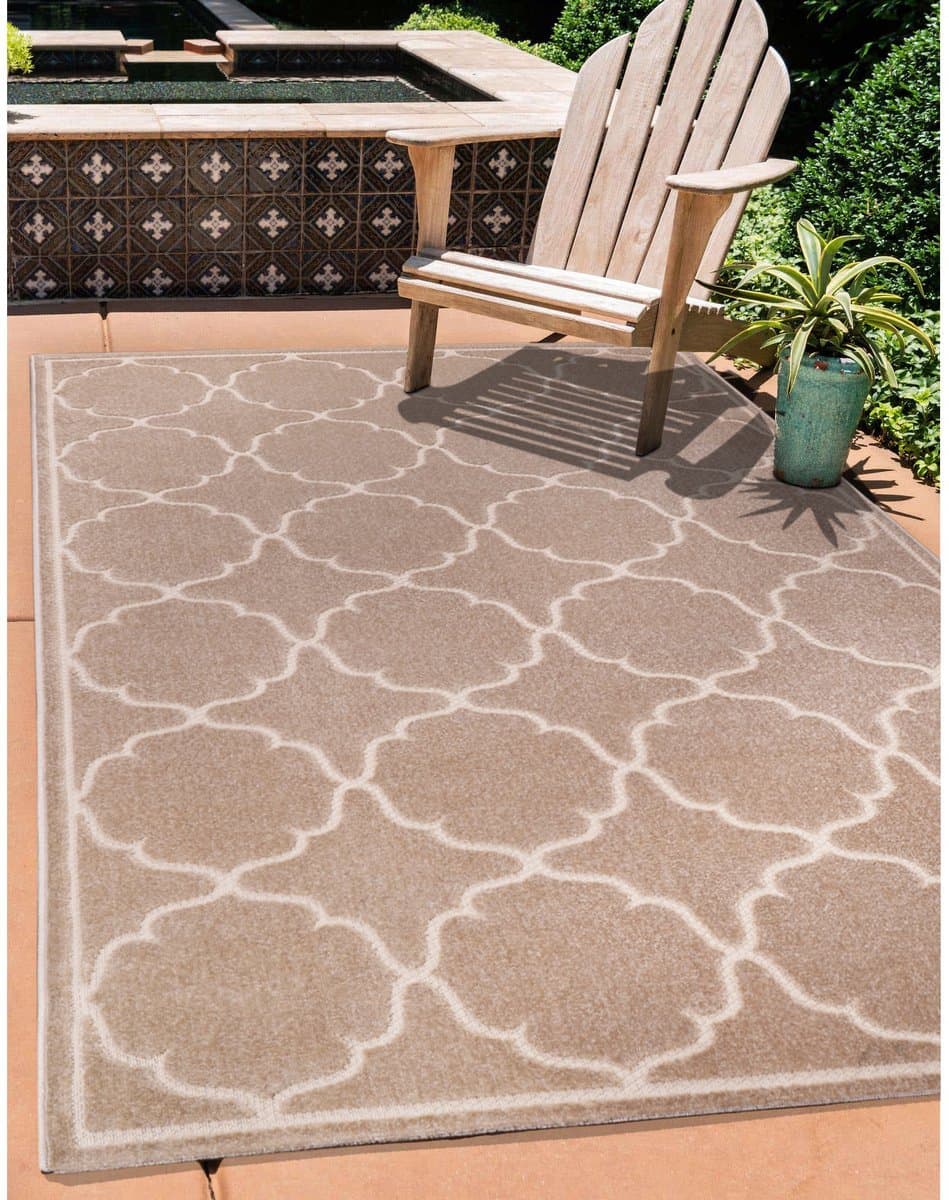Buitenkleed Berlin Laagpolig Vloerkleed Beige