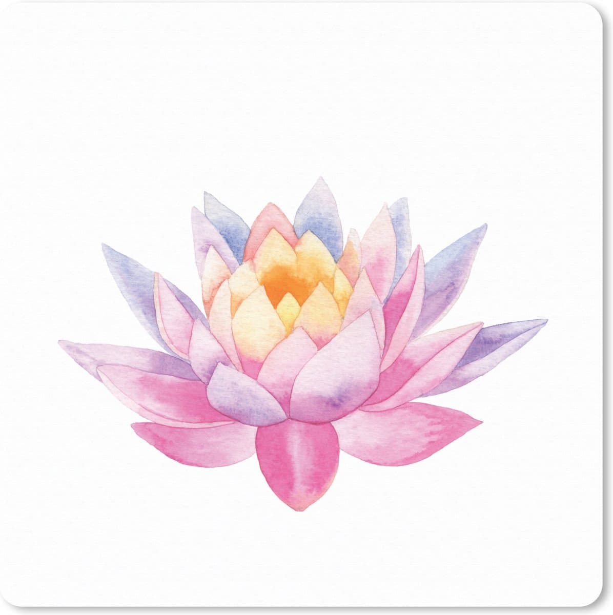 Muismat XXL 60x60 cm - Bureau onderlegger - Bureau mat Waterverf - Bloem - Waterlelie - Bureaumat - Gaming mousepad xl - Bureaulegger groot - Computer deskmat