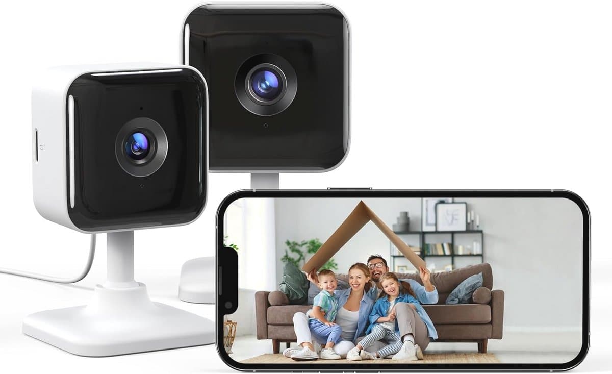 WiFi Beveiligingscamera Binnen met 1080P Resolutie, Beweging & Geluid Detectie, 2-Weg Audio en Nachtzicht