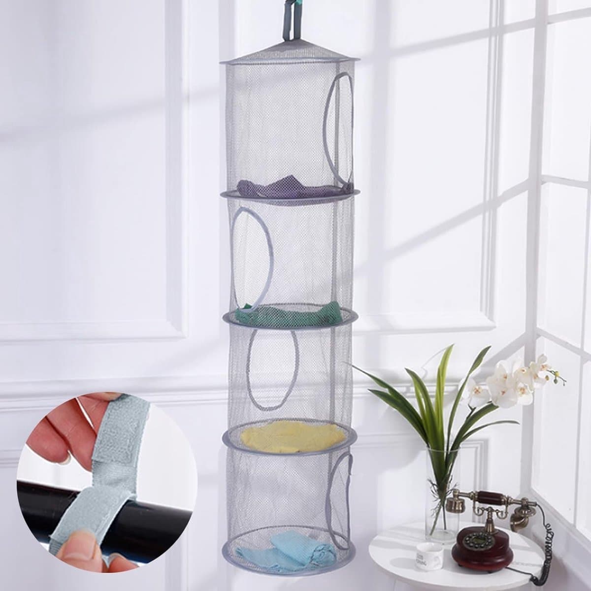 Opknoping Plank Mesh Opknoping Mesh Opbergnetten Ophangnetten Organizer Opvouwbare Opbergnetten Opbergnetten Ophangplank (2 Stuks)