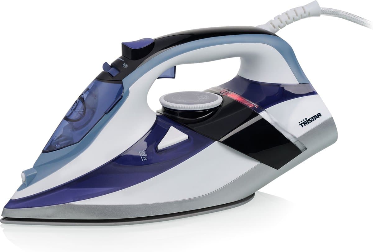 Tristar Stoomstrijkijzer ST-8385PR - Strijkijzer - Keramische zoolplaat 3000 Watt - Zelfreinigend - Blauw