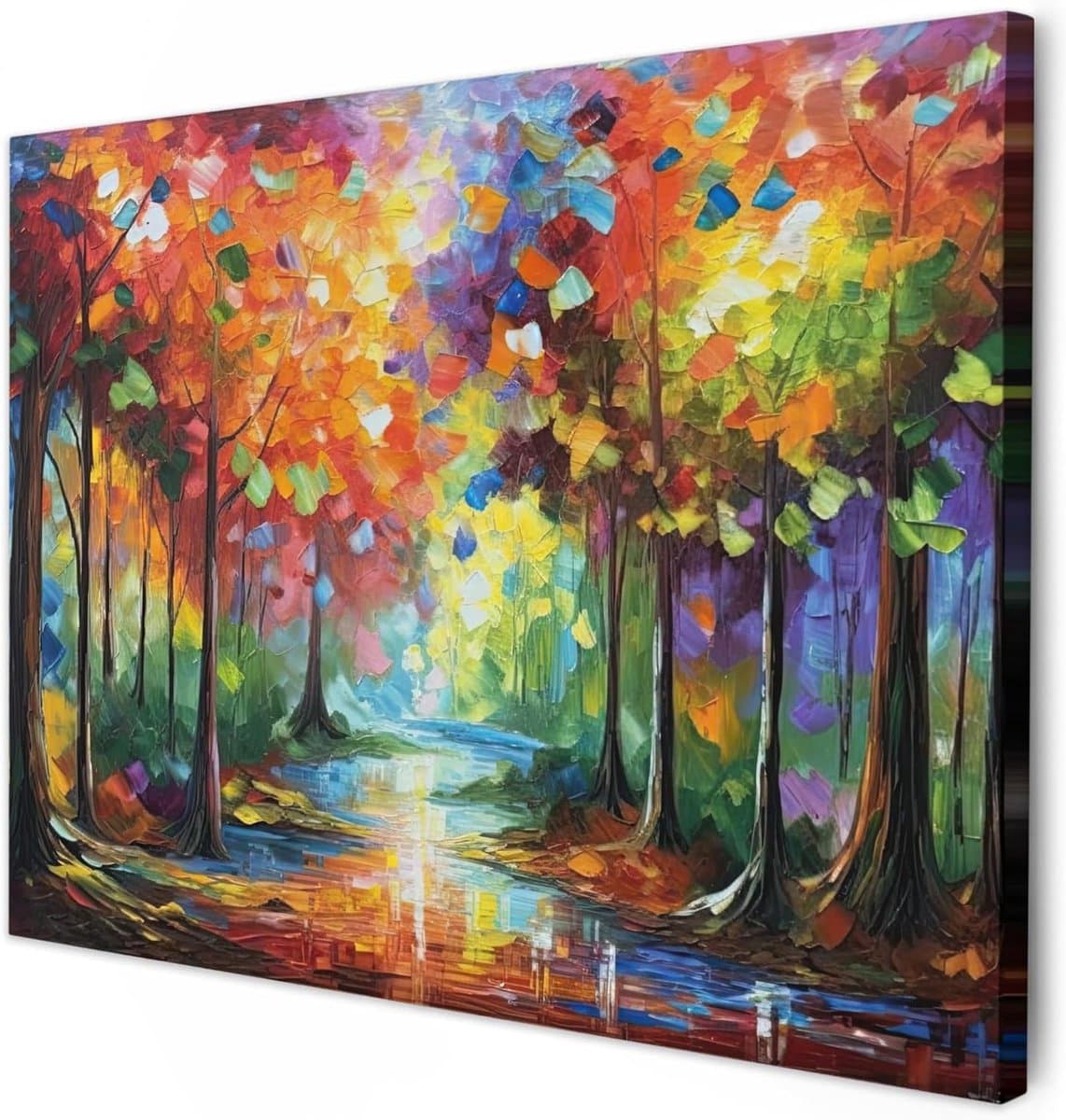 Canvas Schilderij Landschap - Wanddecoratie Muurkunst - Woonkamer Inrichten - Hoge Kwaliteit Print - 70x50 cm - Bos Kleur