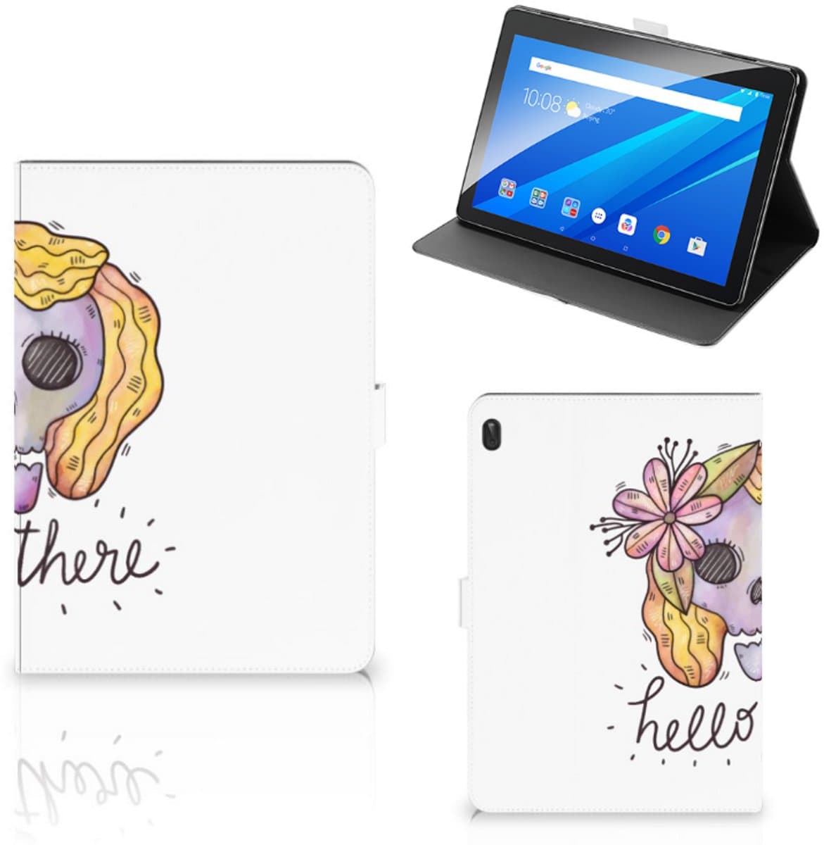 Tablettasje Lenovo Tab E10 Boho Skull
