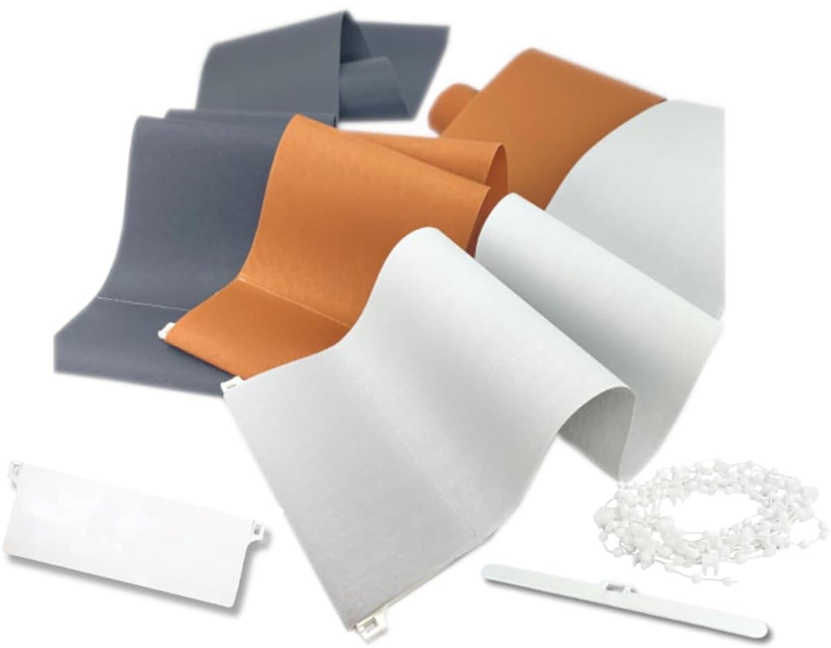 time4blinds - Verticale Jaloezie Vervangingslamellen - Set inclusief 1 lamel, gewicht, hanger en bodemketting - breedte 127mm - lengte 2290mm - Honing