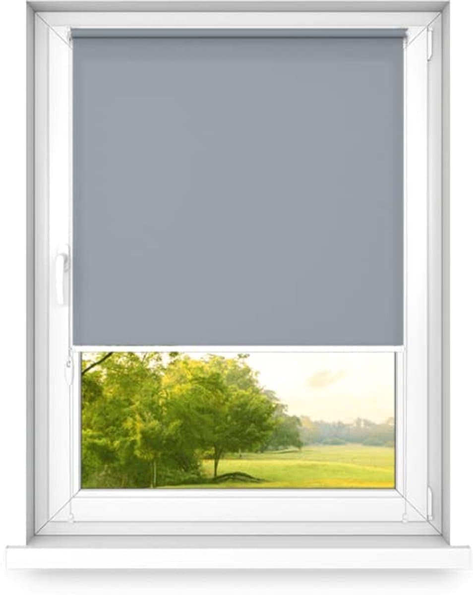 time4blinds mini rollo basic - Rolgordijn - Niet-invasief - Raamrolgordijn binnen zonder boren - Niet-invasieve handgrepen - Dimmen rollo - 1100x2500mm Grijs - Bediening aan de Rechterkant