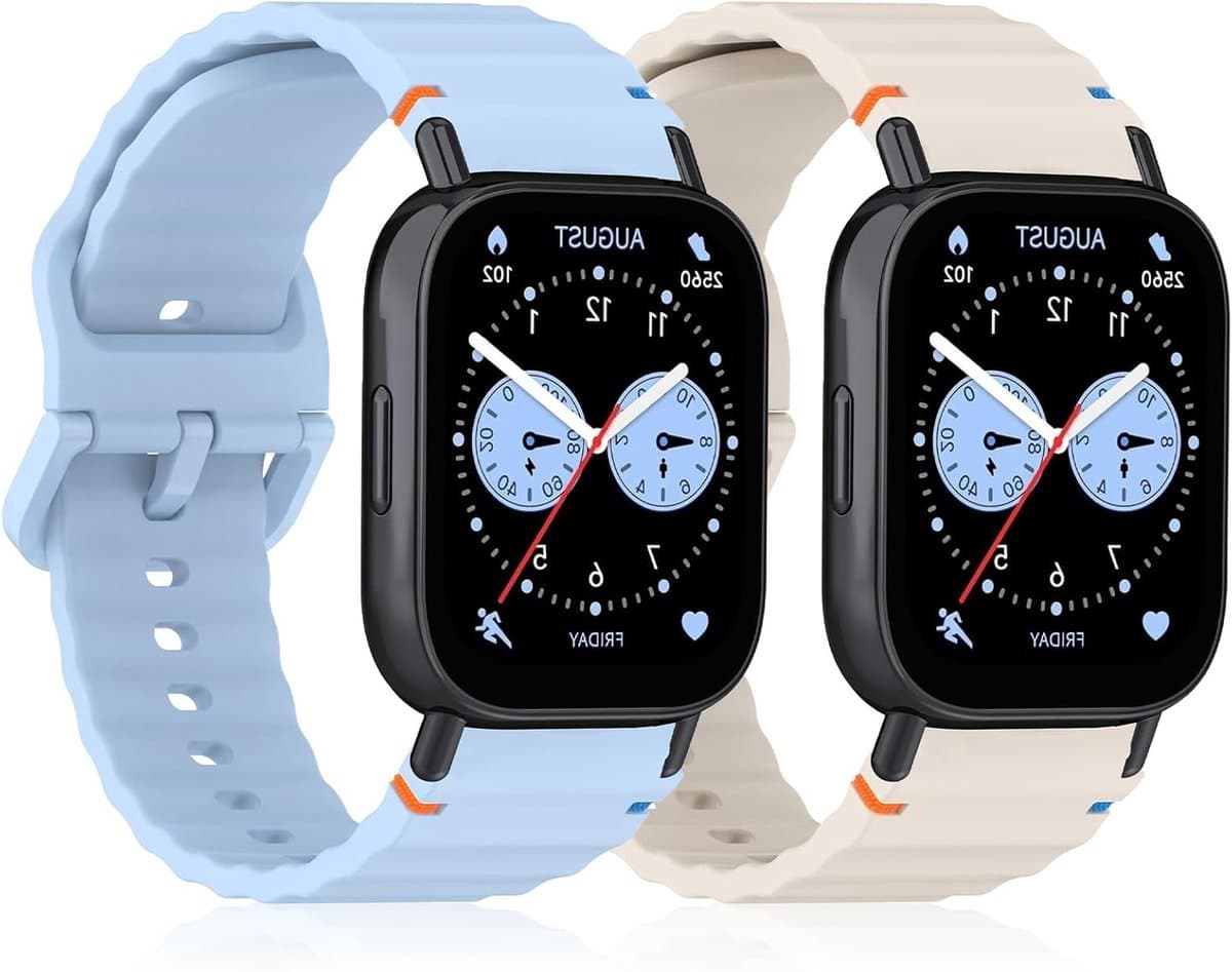 22mm Silicone Sportband voor Smartwatches - Geschikt voor Xiaomi Redmi Watch 5, S4 en S3 - 2 Stuks in Lichtblauw