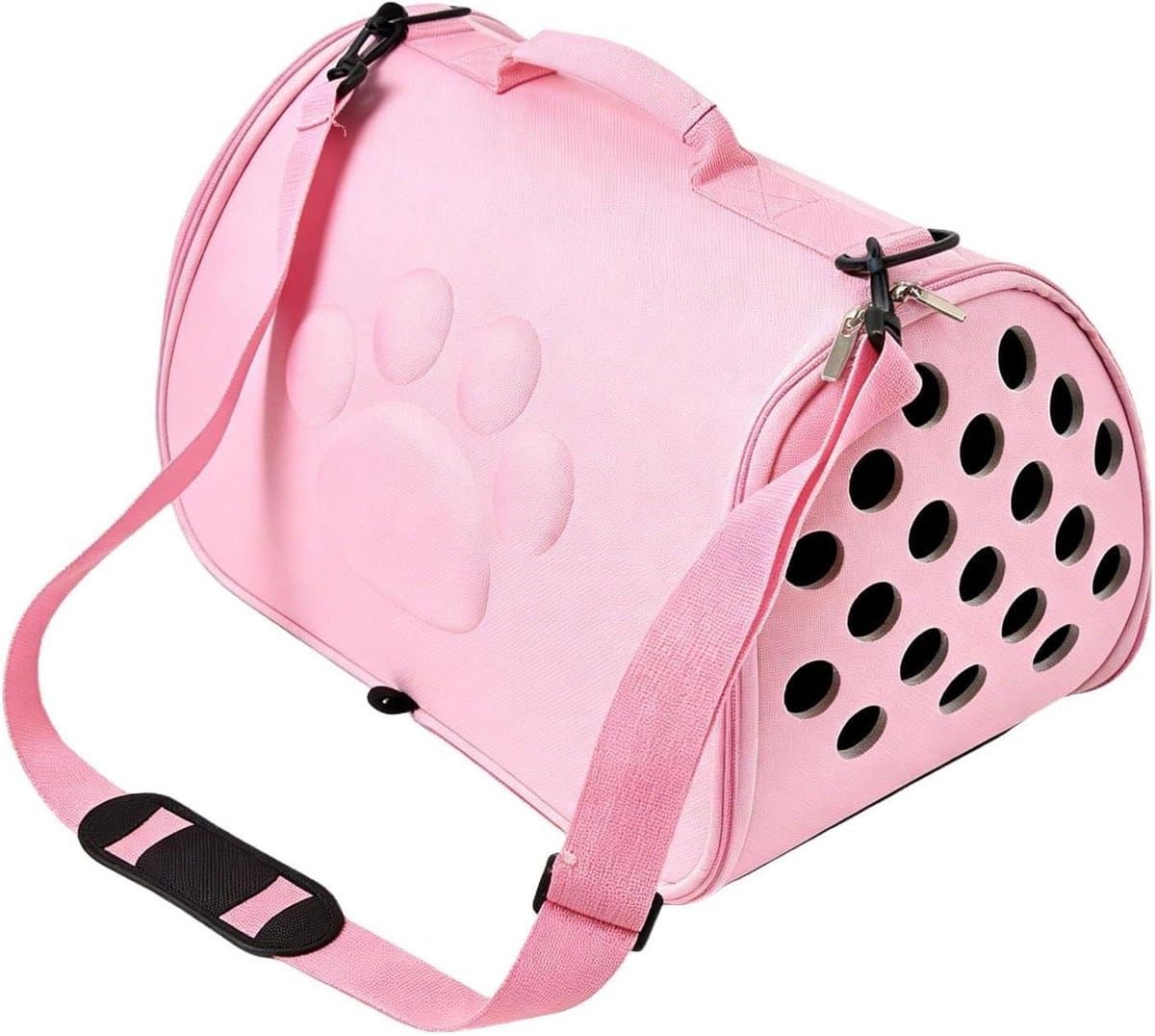 Draagtas Voor Huisdieren - Draagbare Uitstap Tas - Reizen Met Huisdier - Krabvaste Buitenkant - Maat M - Roze