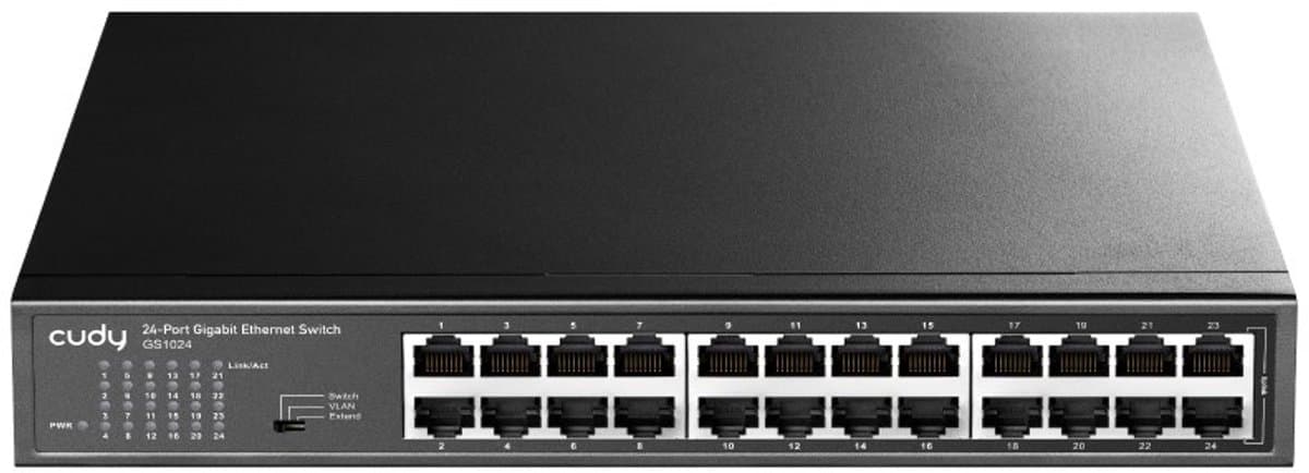 Cudy GS1024 netwerk-switch Gigabit Ethernet (10/100/1000) Zwart - 24-Port - Gigabit Metalen Switch