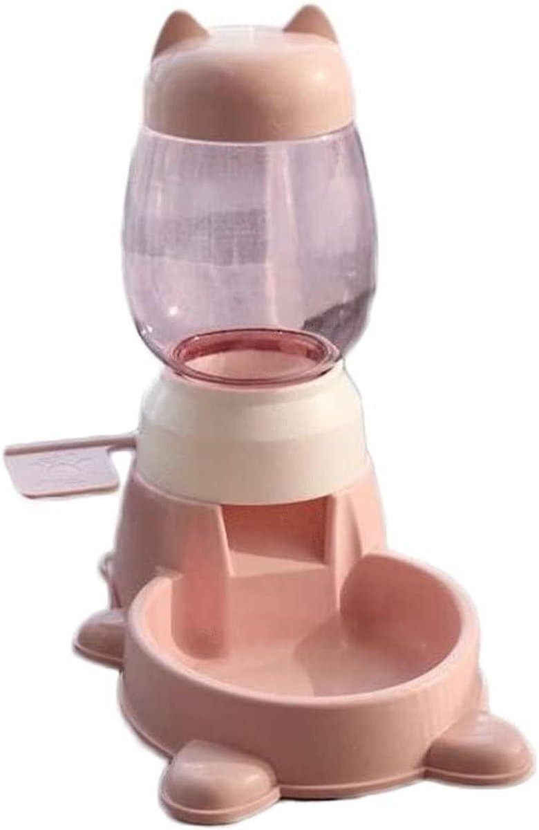 Automatische Voerbak - Huisdier Dispenser - Zelfstandig Eten - Push-Type Ontwerp - 1.8 Liter - Abrikoos