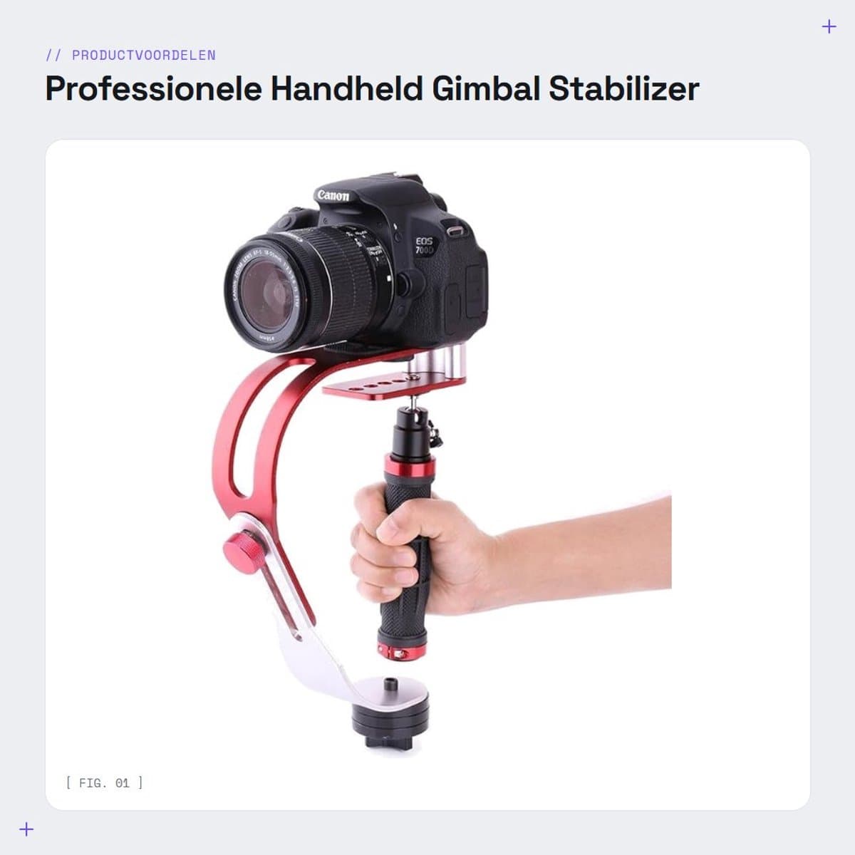 Dailygoods- Gimbal Stabilizer Professionele Video Stabilizer - Universele Handheld Stabilizer - Aluminium - Antislip Handgreep - Duurzaam - Vermindert Cameratrillingen - Videostabilisator