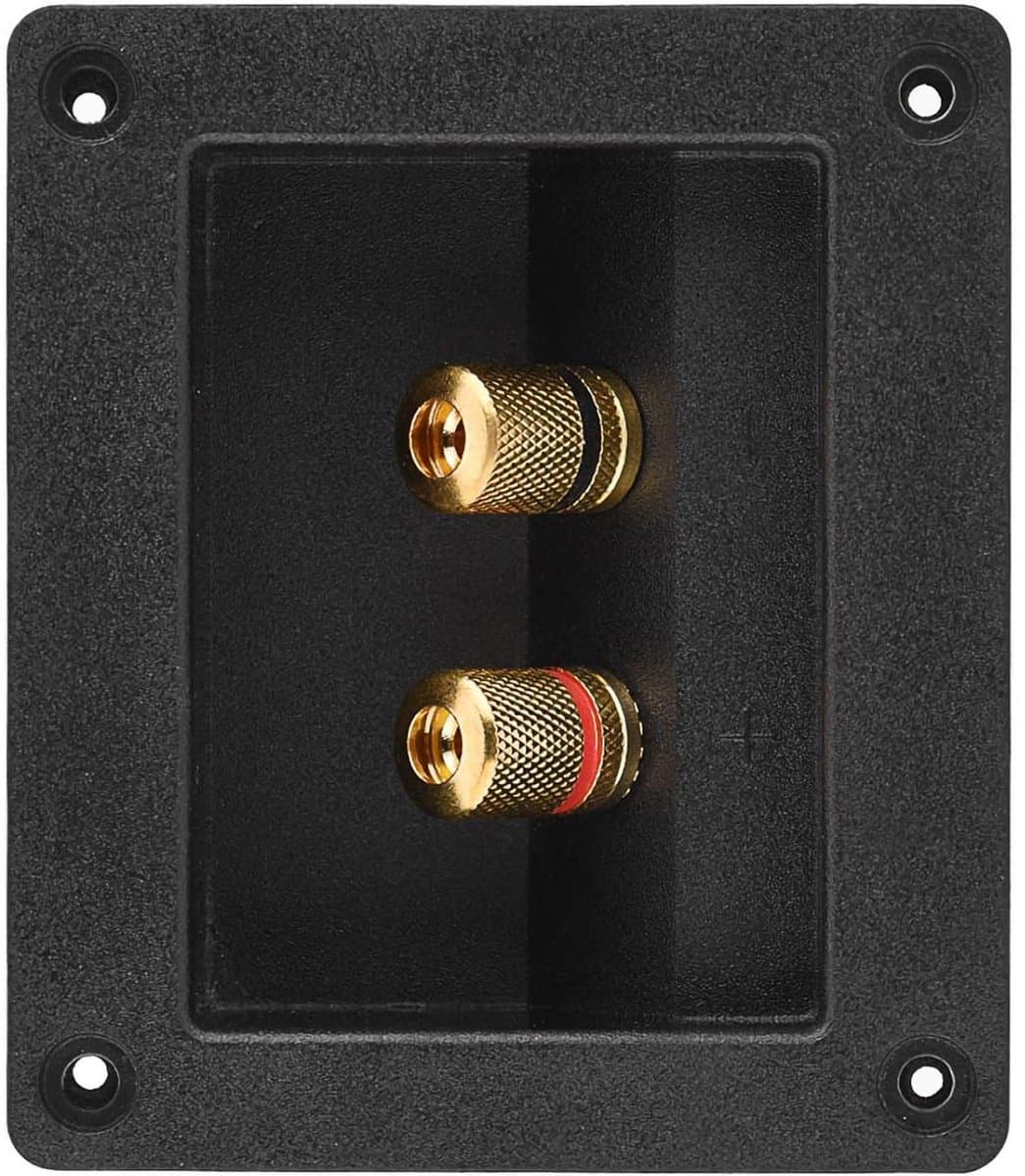 Luidspreker Aansluiting - Speaker Box - Audio Installatie - Vergulde Connectoren - 3.8mm Dik - Zwart