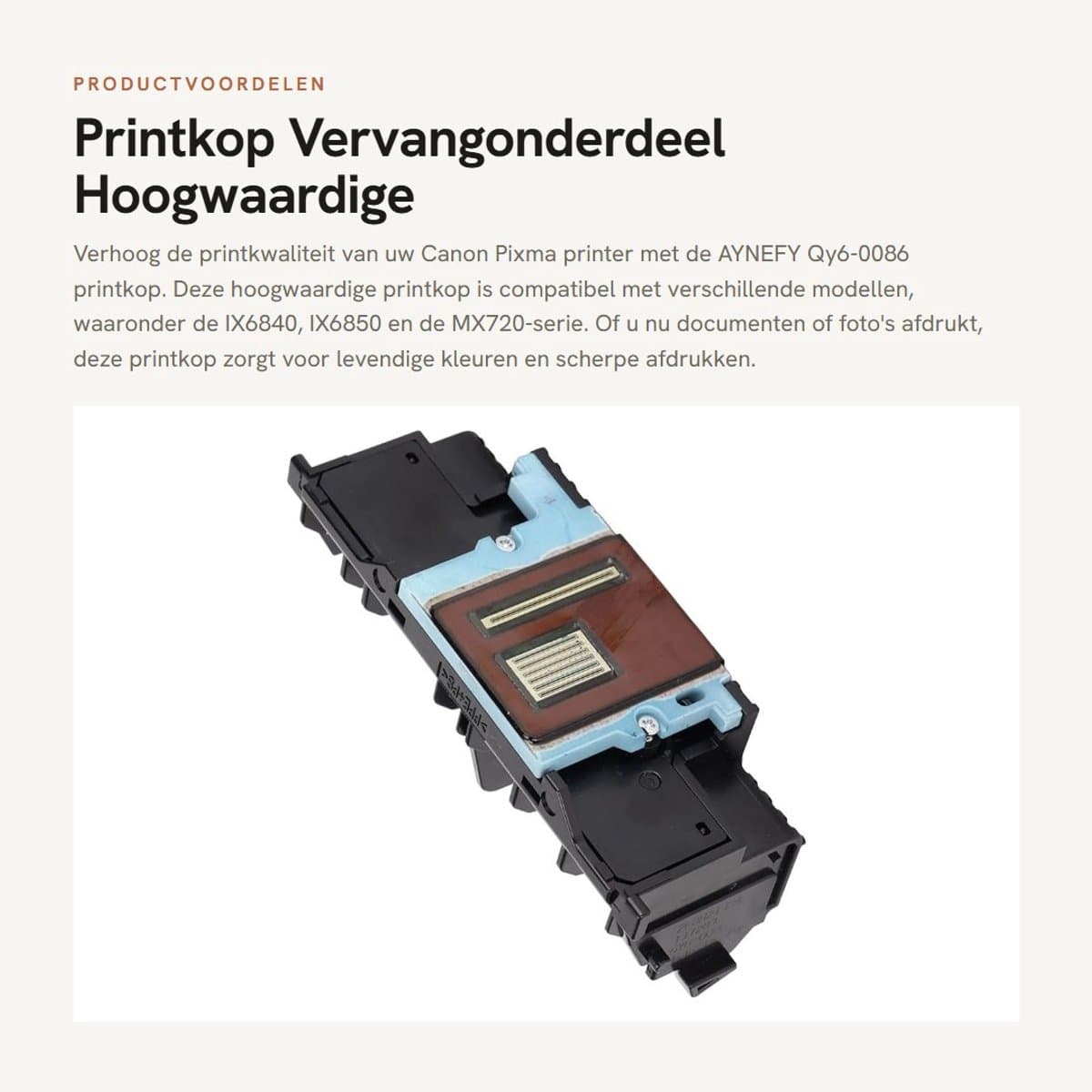 Dailygoods- Printkop Qy6-0086 - Voor Pixma MX720/MX920 - Voor iX6840/iX6850 - ABS Materiaal - Kleurprintfunctie - Compatibel met meerdere modellen - Printerkop